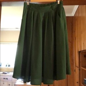 Green midi-length skirt from ModCloth